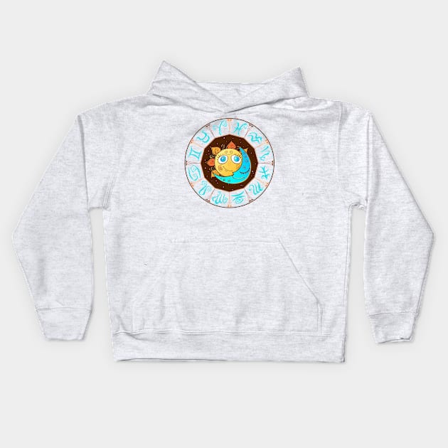 Sun Moon Zodiac Astrological Horoscope Kids Hoodie by Mako Design 